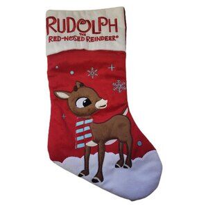 Animated Christmas Rudolph the Red Nosed Reindeer Stocking Red